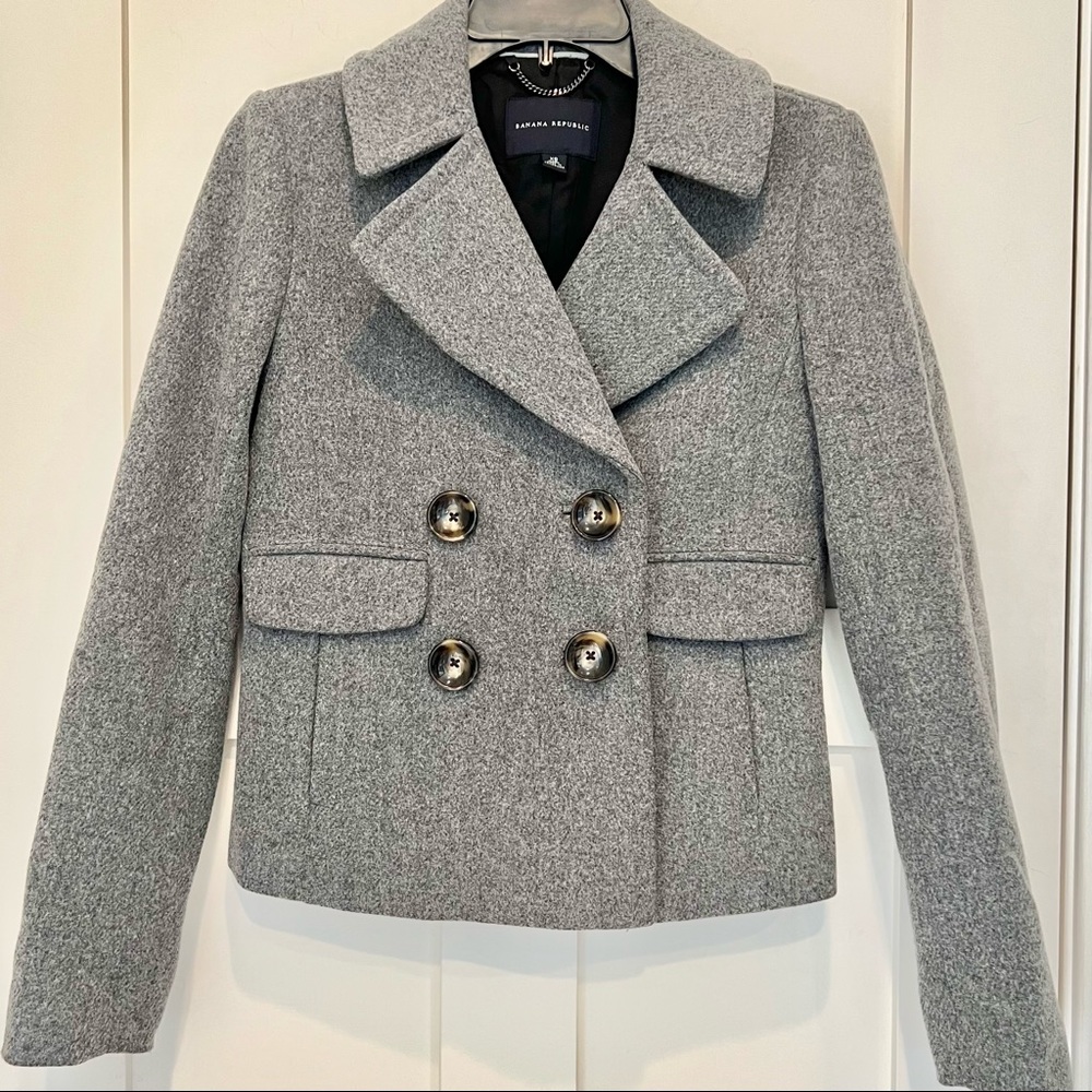 GRAY BANANA REPUBLIC WOOL JACKET